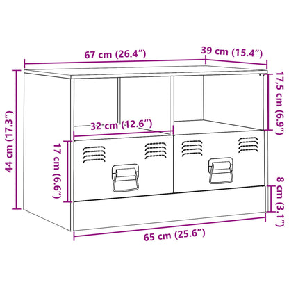 Tv-meubel 67x39x44 cm staal roze