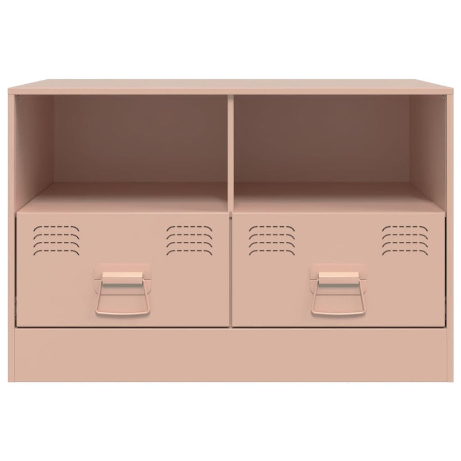 Tv-meubelen 2 st 67x39x44 cm staal roze