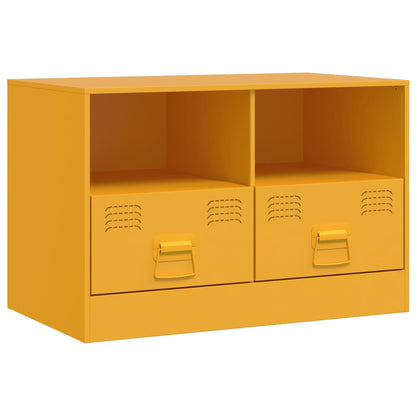 Tv-meubel 67x39x44 cm staal mosterdgeel