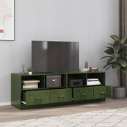 Bedside tables 2 pcs 67x39x44 cm steel olive green