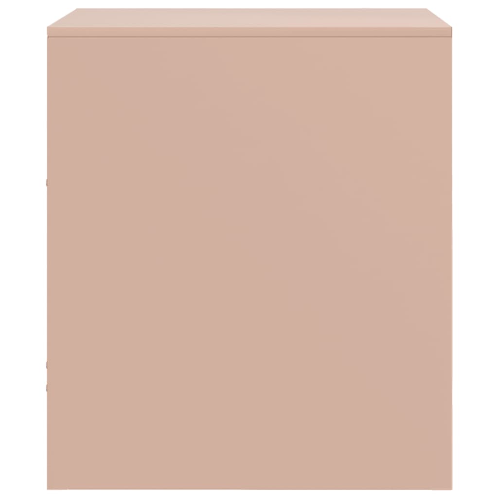 Nachtkastjes 2 st 34,5x39x44 cm staal roze