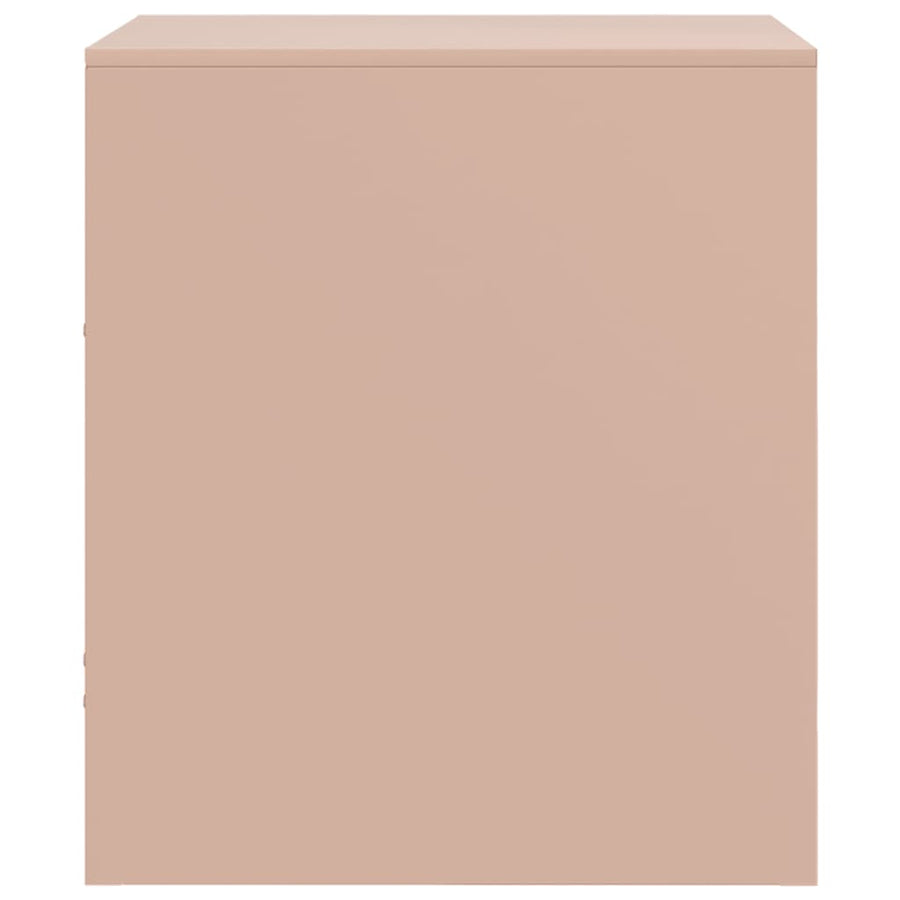 Nachtkastjes 2 st 34,5x39x44 cm staal roze