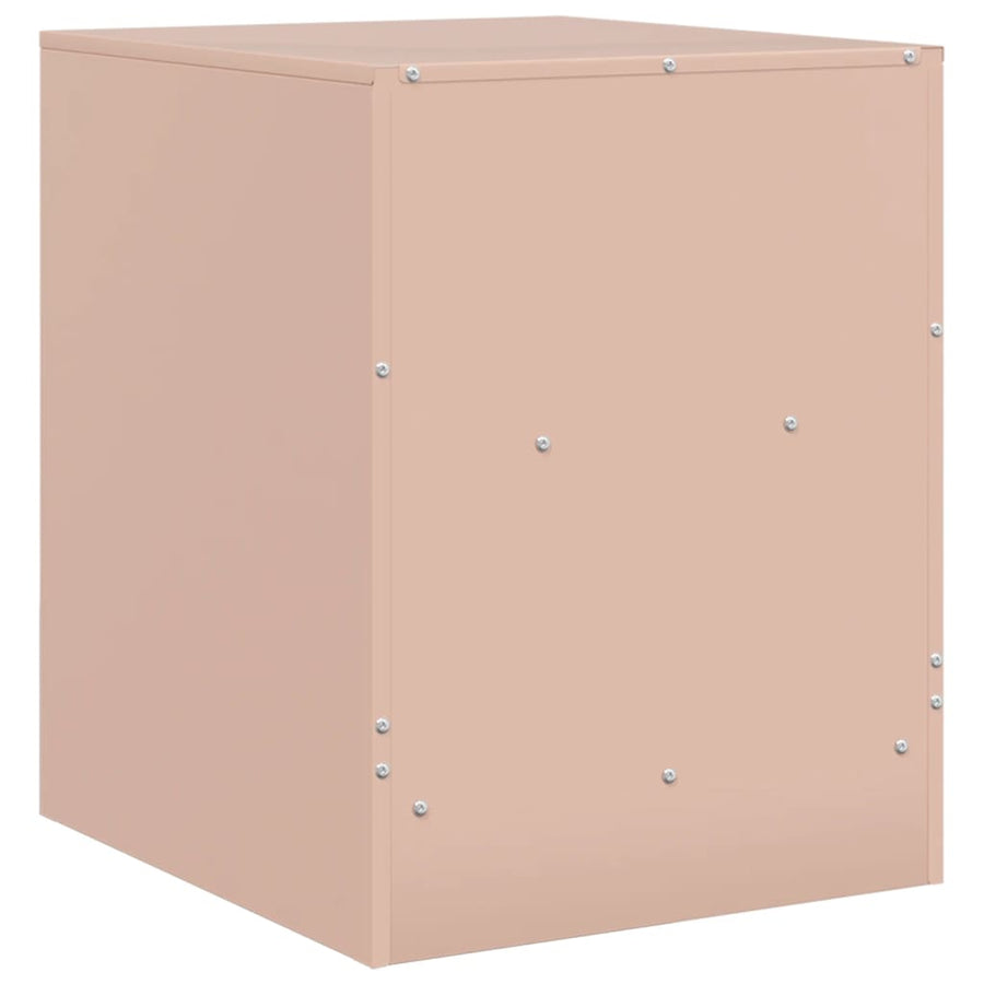 Nachtkastjes 2 st 34,5x39x44 cm staal roze