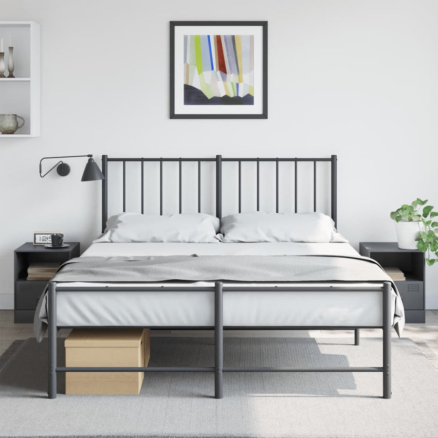 Nachtkastjes 2 st 34,5x39x44 cm staal antracietkleurig