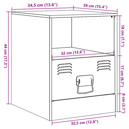 Nachtkastjes 2 st 34,5x39x44 cm staal mosterdgeel