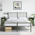Bedside tables 2 pcs 34.5x39x62 cm steel olive green