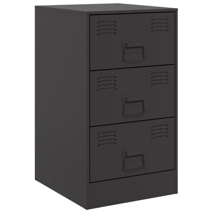 Nachtkastjes 2 st 34,5x39x62 cm staal zwart