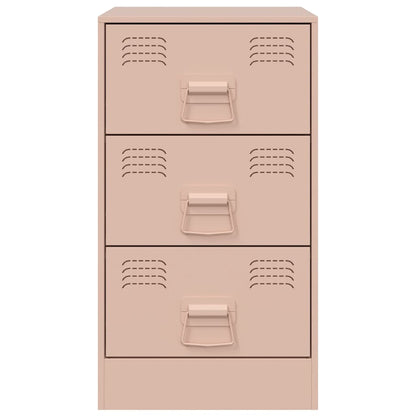 Nachtkastje 34,5x39x62 cm staal roze