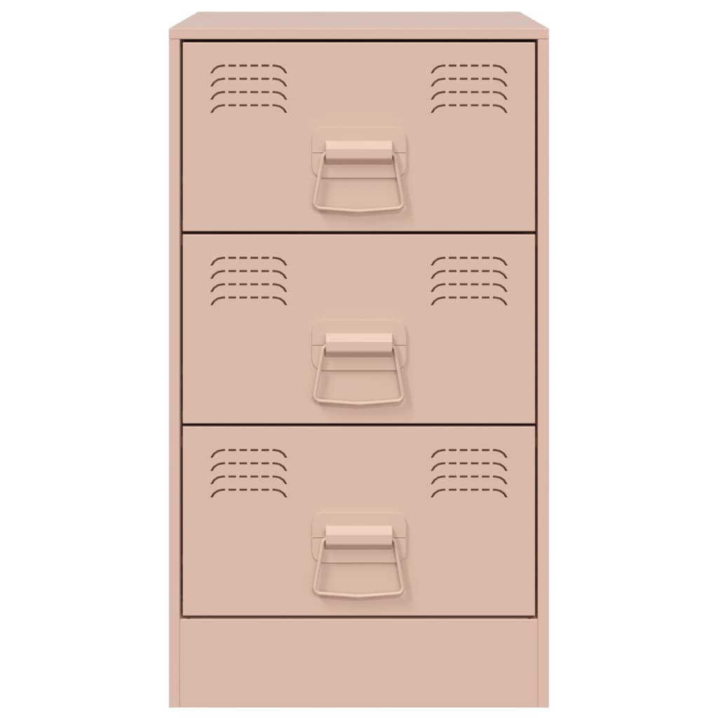 Nachtkastjes 2 st 34,5x39x62 cm staal roze