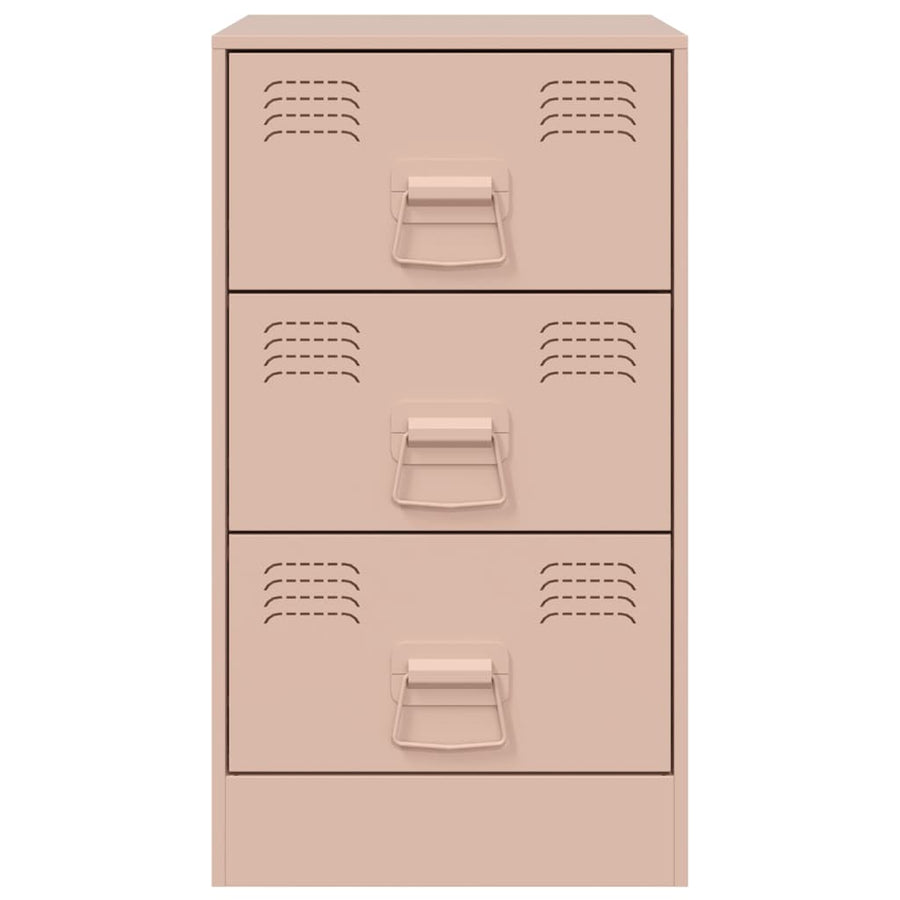 Nachtkastjes 2 st 34,5x39x62 cm staal roze