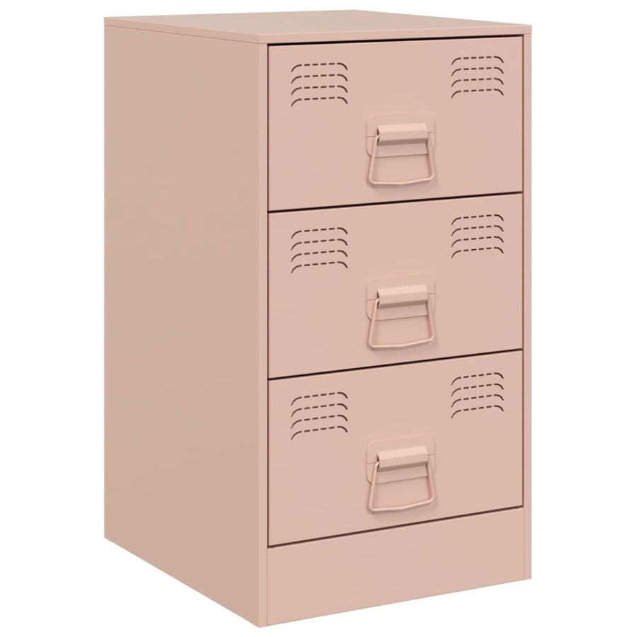 Nachtkastjes 2 st 34,5x39x62 cm staal roze