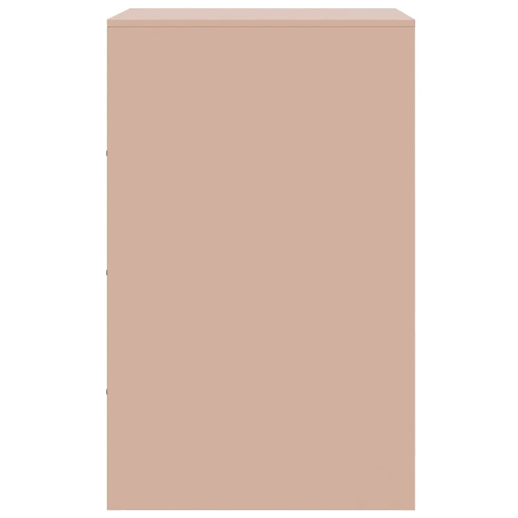 Nachtkastjes 2 st 34,5x39x62 cm staal roze