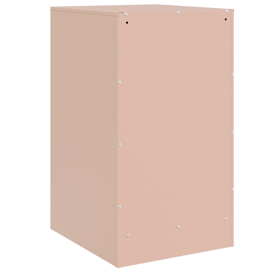 Nachtkastjes 2 st 34,5x39x62 cm staal roze