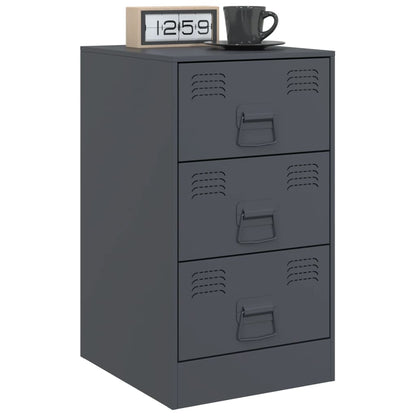 Nachtkastjes 2 st 34,5x39x62 cm staal antracietkleurig