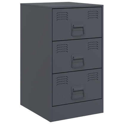 Nachtkastjes 2 st 34,5x39x62 cm staal antracietkleurig