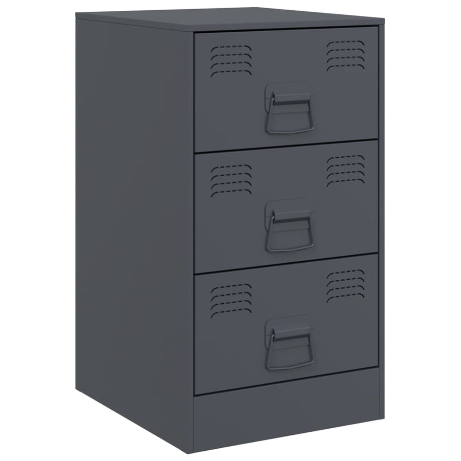 Nachtkastjes 2 st 34,5x39x62 cm staal antracietkleurig