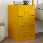 Bedside table 34.5x39x62 cm steel mustard yellow