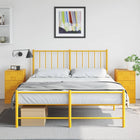 Nachtkastjes 2 st staal mosterdgeel 34,5x39x62 cm