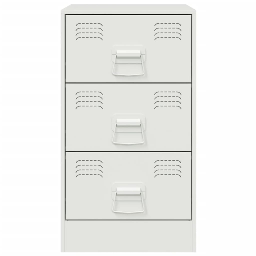 Nachtkastje 34,5x39x62 cm staal wit