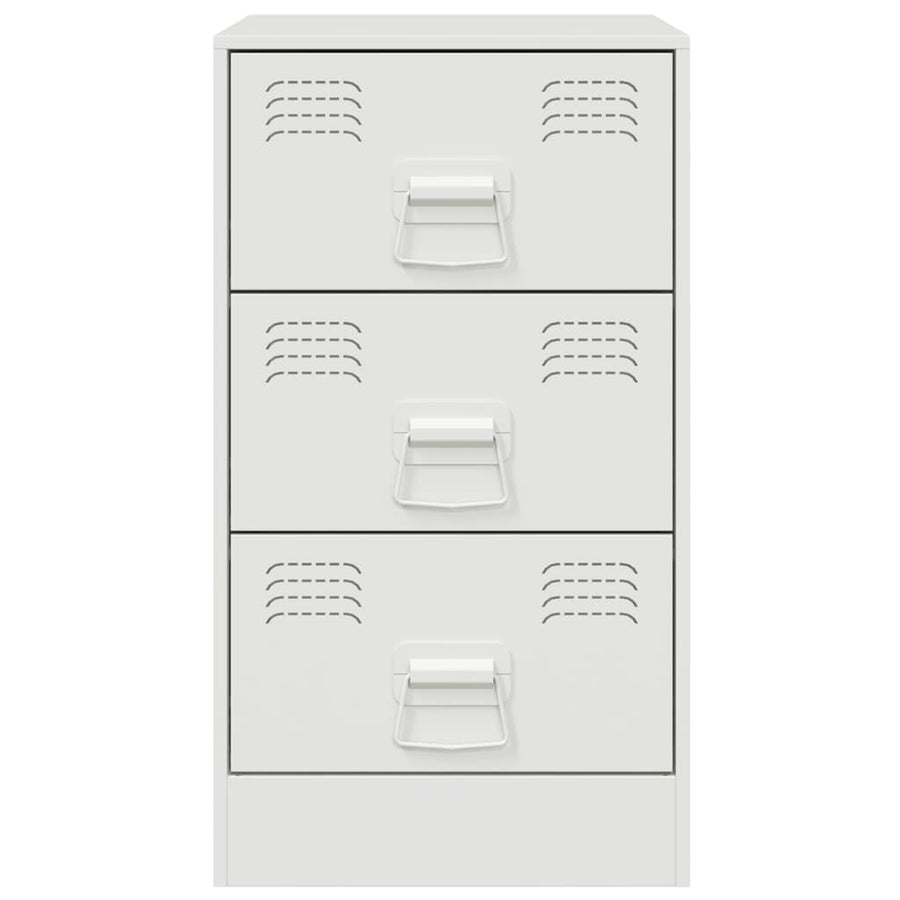 Nachtkastjes 2 st 34,5x39x62 cm staal wit