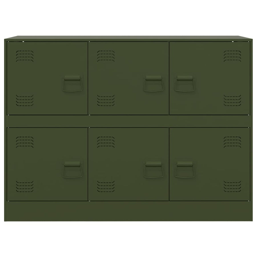 Dressoir 99x39x73 cm staal olijfgroen