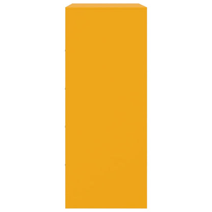 Hoge kast 67x39x95 cm staal mosterdgeel