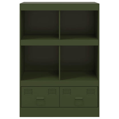 Dressoir 67x39x95 cm staal olijfgroen