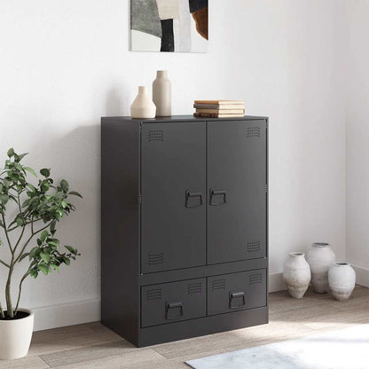 Hoge Kast 67X39X95 Cm Staal Zwart