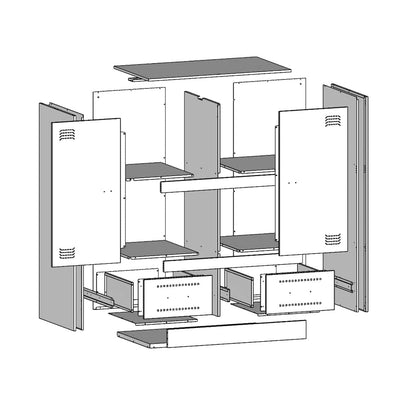 Hoge Kast 67X39X95 Cm Staal Zwart