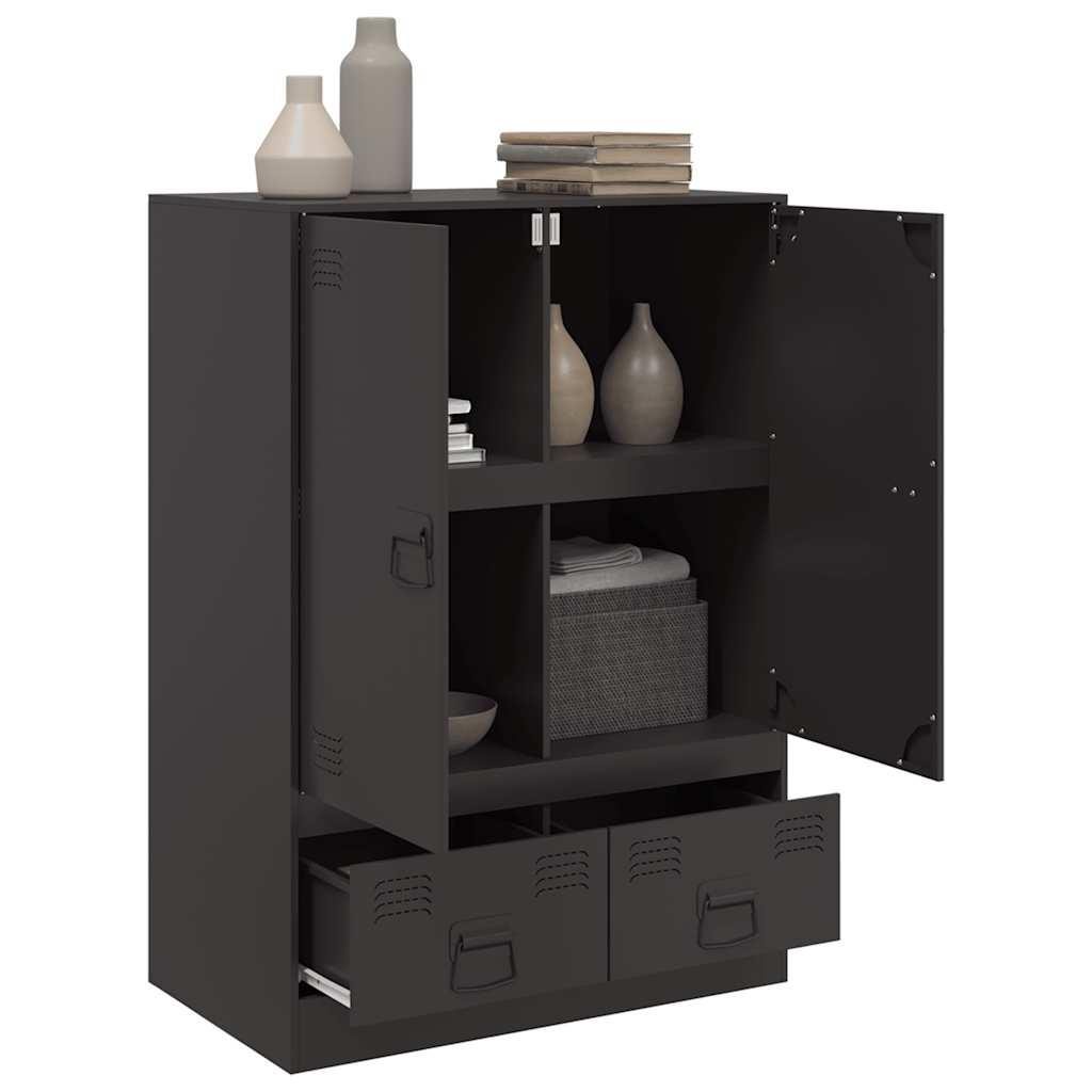 Hoge Kast 67X39X95 Cm Staal Zwart
