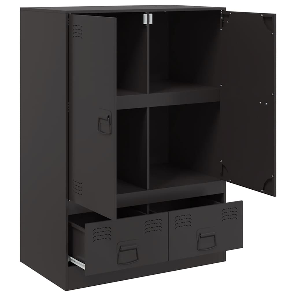 Hoge Kast 67X39X95 Cm Staal Zwart