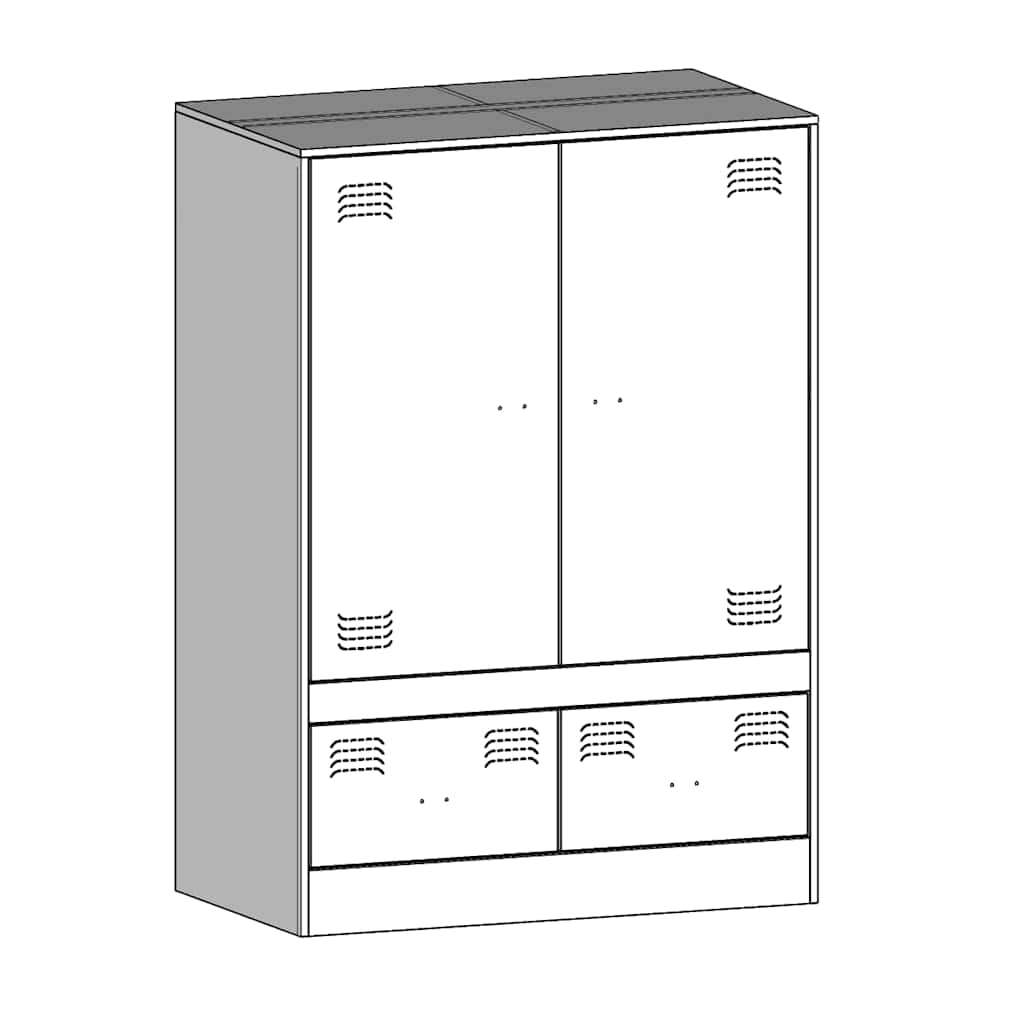 Hoge Kast 67X39X95 Cm Staal Zwart