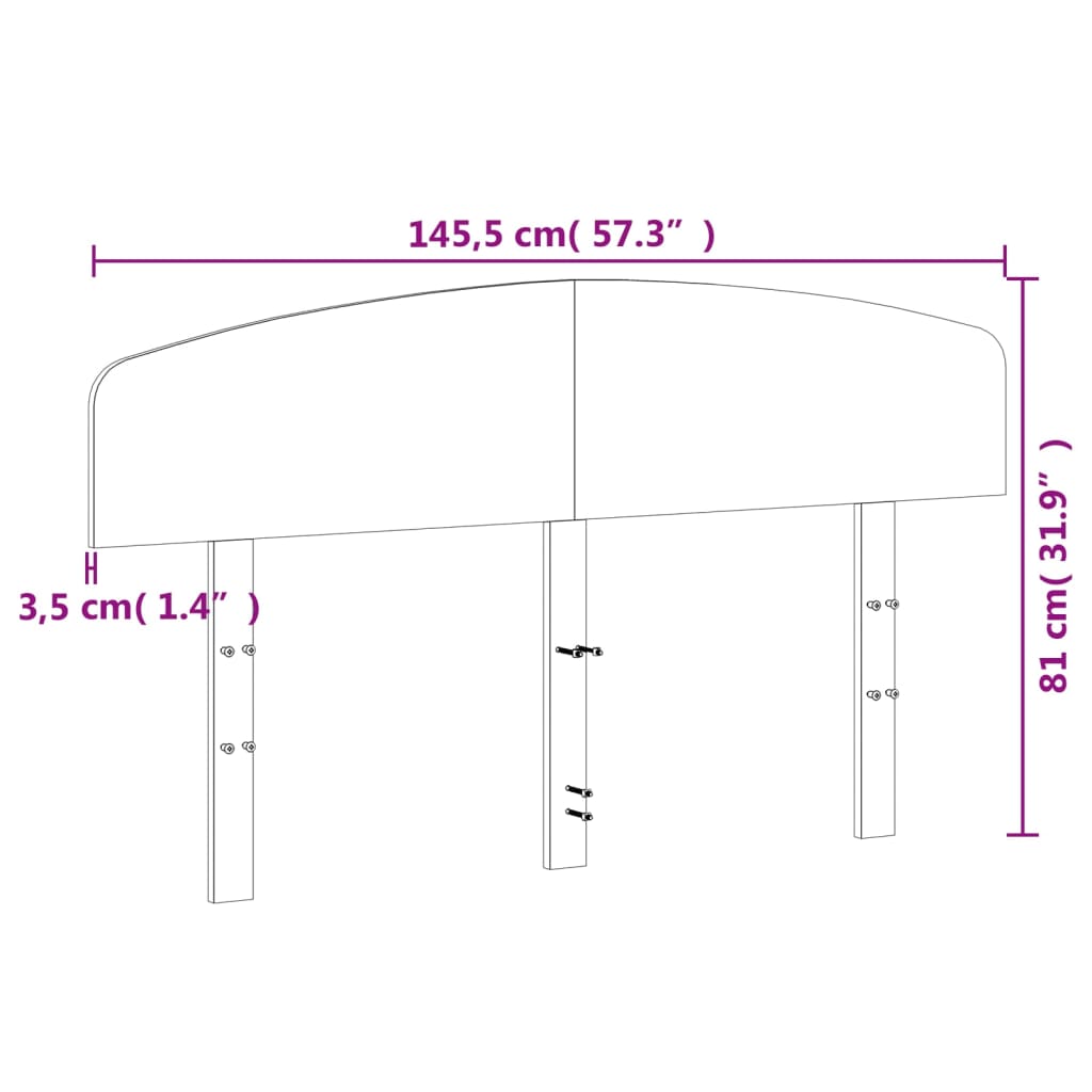 Hoofdbord Massief Grenenhout Was Bruin 140 cm