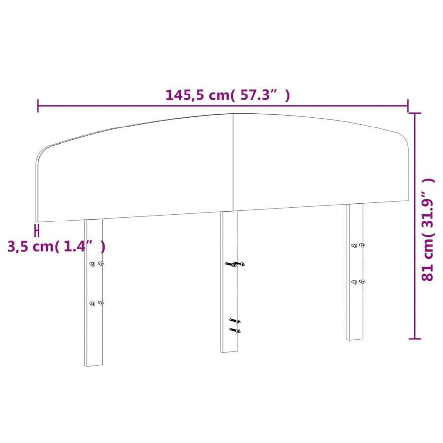 Hoofdbord Massief Grenenhout Was Bruin 140 cm