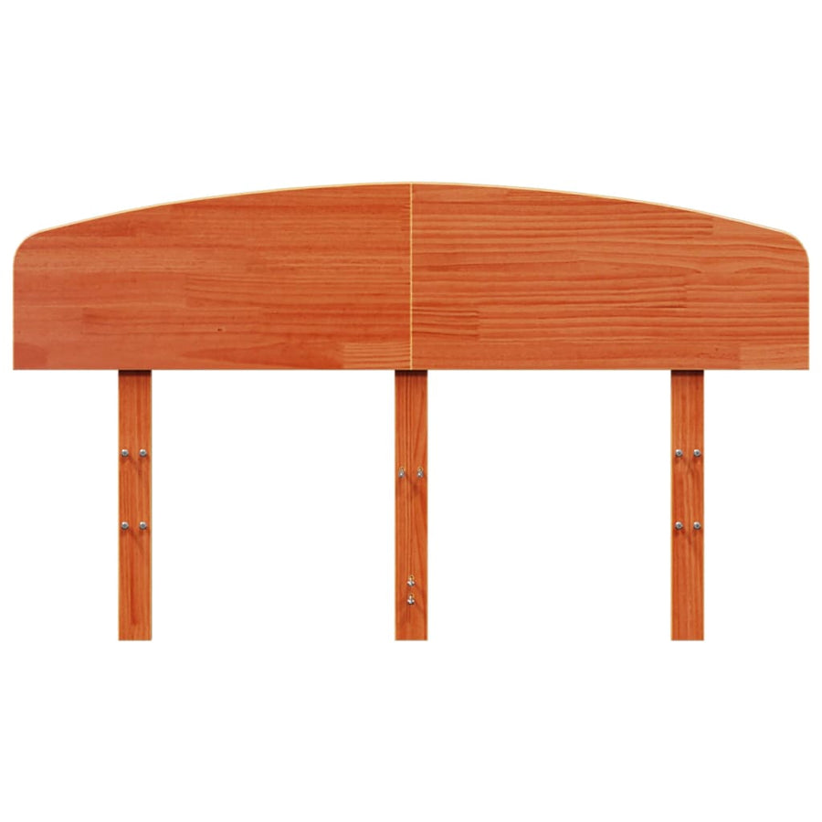 Hoofdbord Massief Grenenhout Was Bruin 135 cm