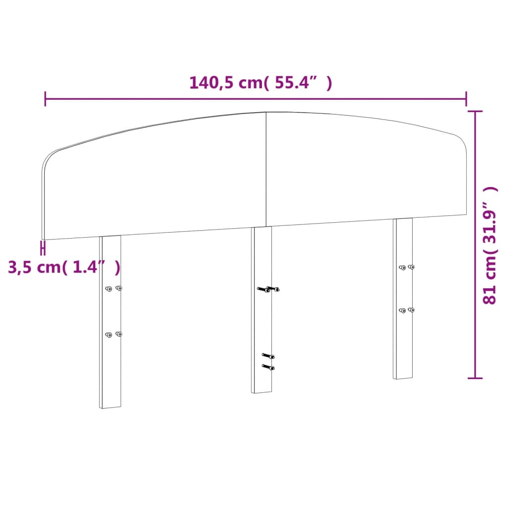 Hoofdbord Massief Grenenhout Was Bruin 135 cm