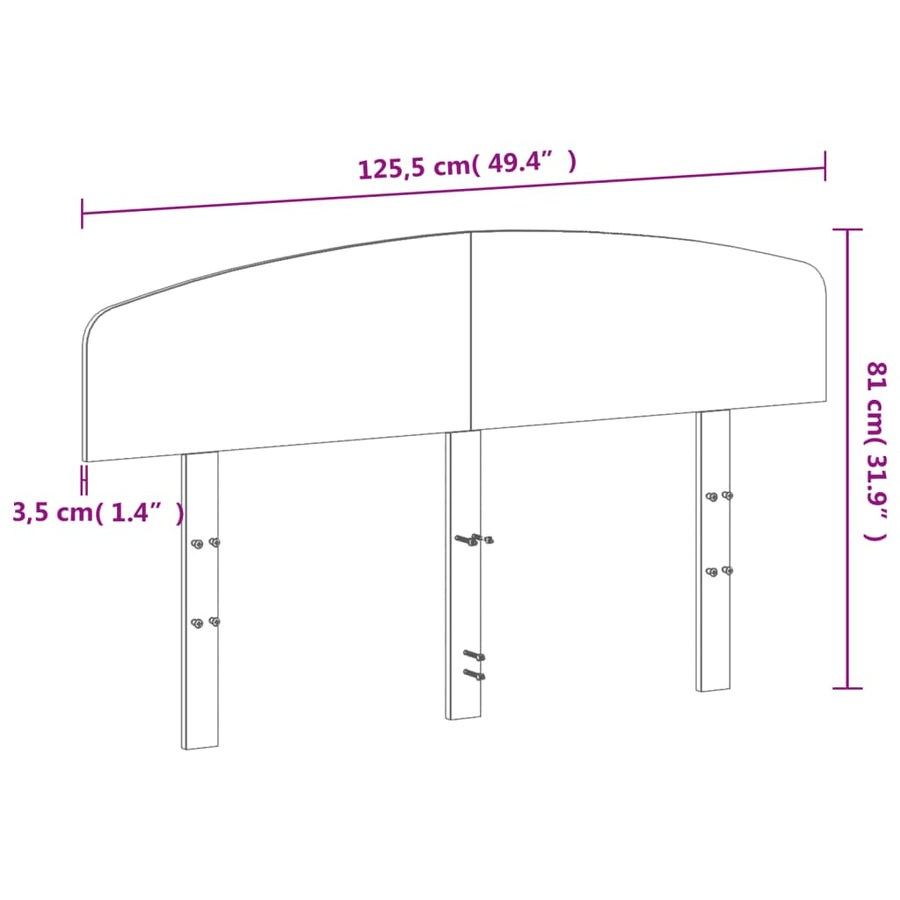 Hoofdbord Massief Grenenhout Was Bruin 120 cm