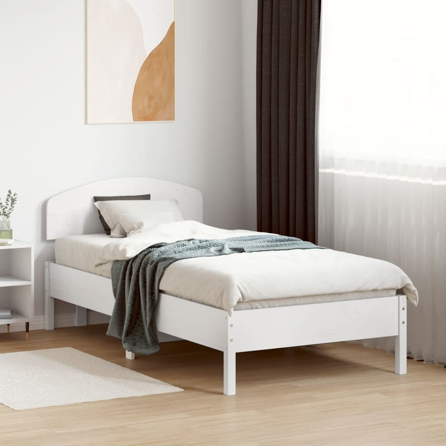 Hoofdbord Massief Grenenhout 75 cm Wit