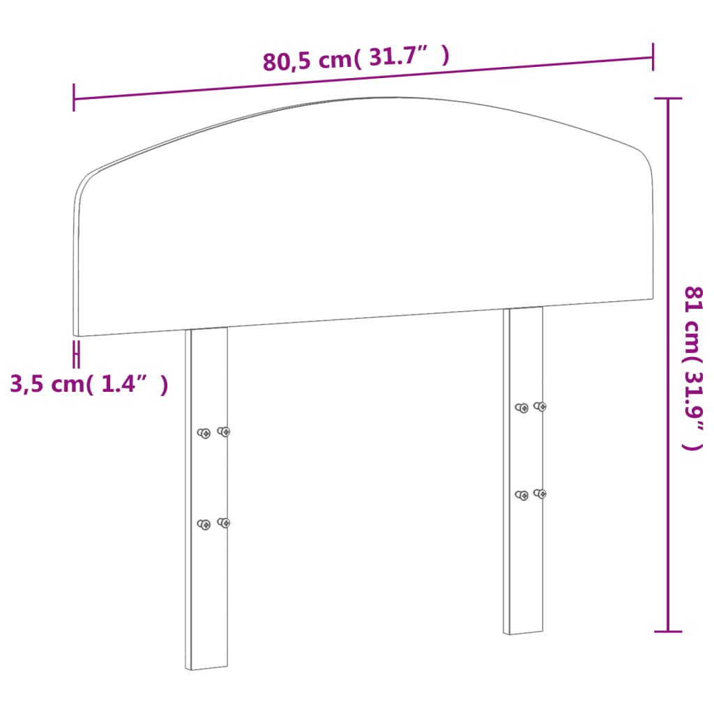 Hoofdbord Massief Grenenhout 75 cm Wit