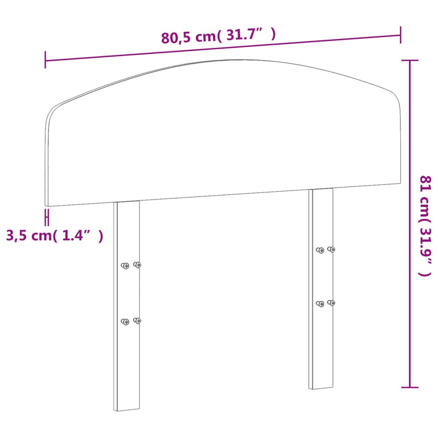 Hoofdbord Massief Grenenhout 75 cm Wit