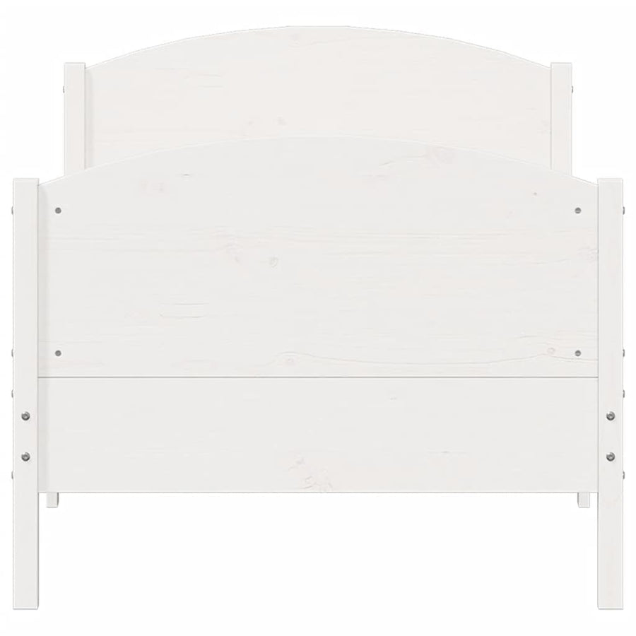 Bedframe met hoofdeinde 100x200 cm massief grenenhout wit