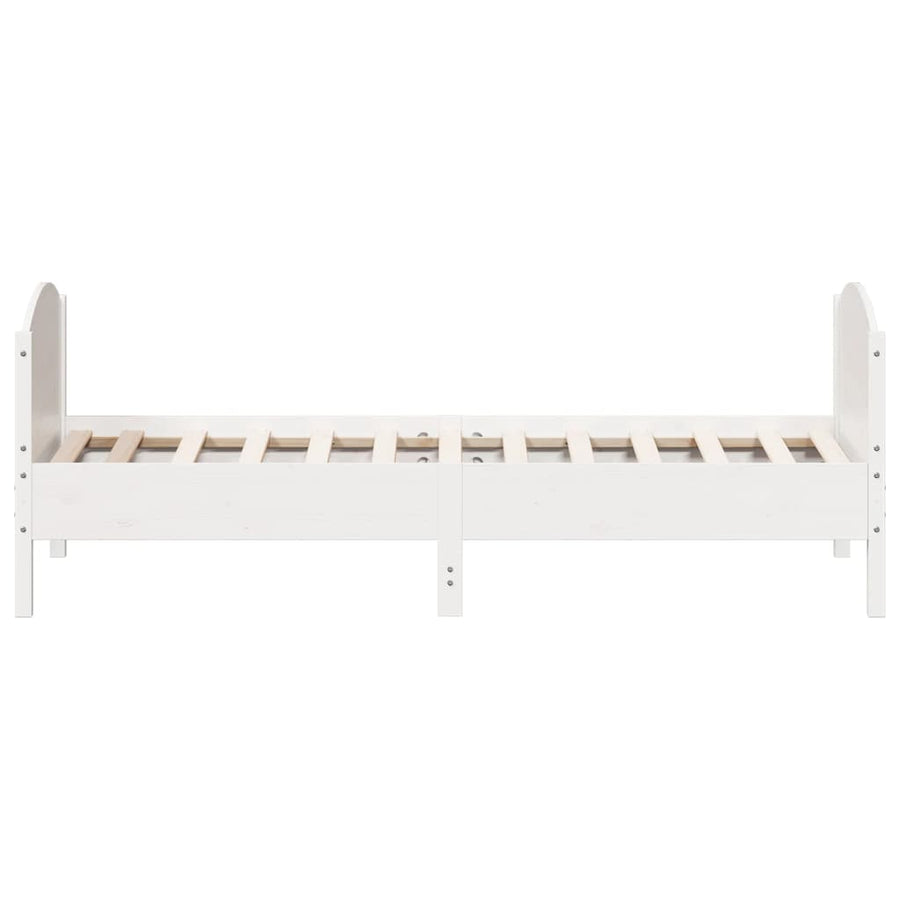 Bedframe met hoofdeinde 100x200 cm massief grenenhout wit