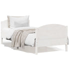 Bedframe massief grenenhout wit 90x200 cm