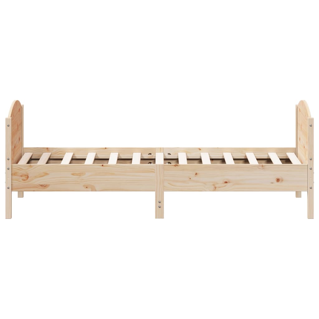 Bedframe met hoofdbord massief grenenhout 90x190 cm