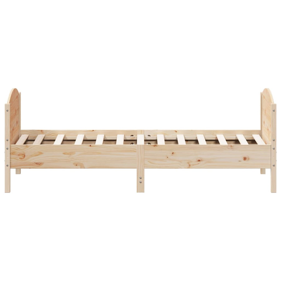 Bedframe met hoofdbord massief grenenhout 90x190 cm