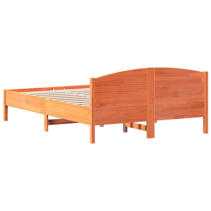 Bedframe Met Hoofdbord Grenenhout Was Bruin 140 x 200 cm
