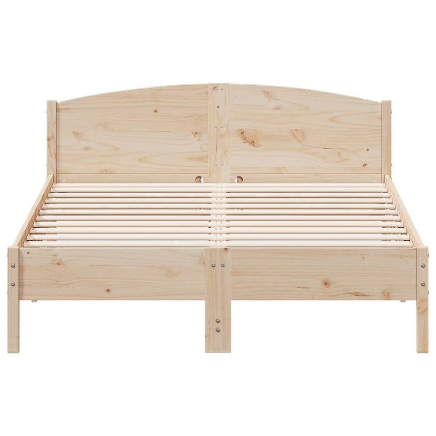 Bedframe met hoofdbord massief grenenhout 120x200 cm