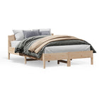 Bedframe met hoofdbord massief grenenhout 120x200 cm