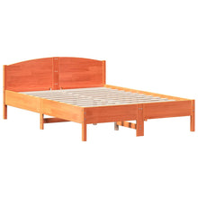 Bedframe Met Hoofdbord Massief Grenenhout Was Bruin 120 x 200 cm