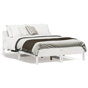Bed frame without mattress solid pine wood white 140x190 cm